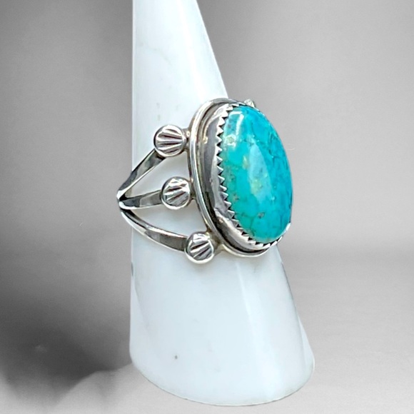 🌺Vintage P. McCray Navajo Sterling Turquoise Ring - Picture 8 of 15